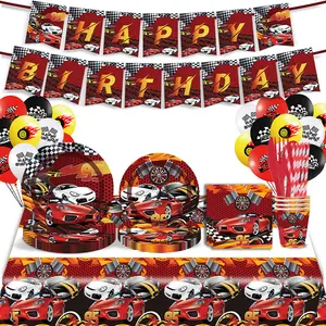 Race Car Themed Birthday Party Tableware Set And Decorations Party Supplies For Kids Boy Birthday