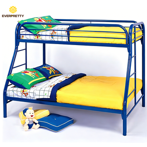 Lit superposé en métal <span class=keywords><strong>rouge</strong></span> robuste et écologique pour chambre d'enfant, mobilier de dortoir scolaire avec escalier - Product Image 3