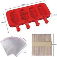 Moule à crème glacée Popsicle fait maison à 4 cavités en silicone pour bar à crème glacée ovale en vente en gros