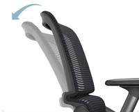 Chaise de bureau ergonomique pliable avec dossier en maille, structure métallique à 4 pieds et accoudoirs réglables pour salle de conférence