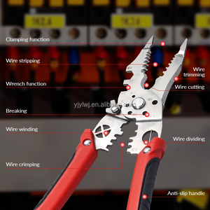092c xử lý màu đỏ đa sử dụng dây cắt Tước công cụ dây vũ nữ Thoát y plier Cutter Uốn Tóc bồng công cụ chuyên ngành thợ điện kìm - Product Image 6