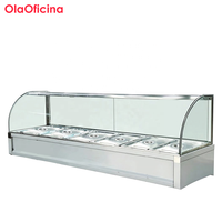 Grand réchaud alimentaire monocouche supérieur, 6 plateaux 530*325mm 1/1 pour présentation de soupes et aliments de grande capacité