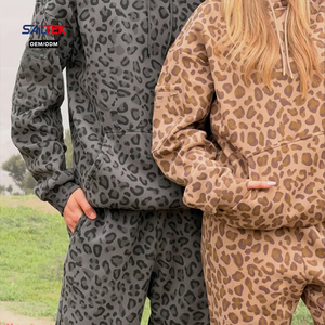 Conjunto de Sudadera con Capucha y Pantalones Deportivos Extra Grandes con Estampado de Leopardo Personalizado, con Antifaz, Estilo Hip Hop, Traje de Dos Piezas para Hombre y <span class=keywords><strong>Mujer</strong></span> - Product Image 4