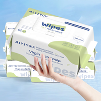 Lingettes nettoyantes humides jetables écologiques non tissées et biodégradables pour toilettes 18x14cm