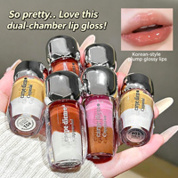 Produits de beauté personnalisés en gros CAPPUVINI Gloss à lèvres coréen double teinte effet miroir Huile à lèvres hydratante Rouge à lèvres liquide non collant