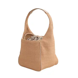 fashion french market basket Bucket bag large capacity totes beach travel bag beach summer straw bag