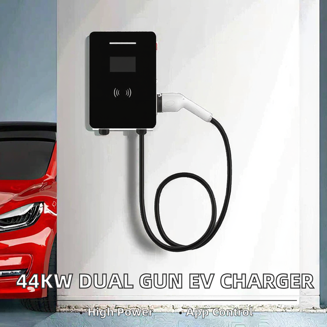 OEM Custom 7kW/22kW Dual Type 2 Smart RFID Wallbox EV Charger with IP54 OCPP 1.6J for Car/Bus/Truck-Small MOQ