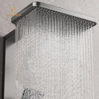 Système de douche à effet pluie intelligent Ensemble de douche thermostatique à 5 voies avec jets de corps Robinet de douche exposé Salle de bain