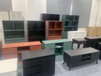 Meuble TV console en bois noir de luxe sur mesure, style européen moderne, avec tiroirs, pour salon, rangement