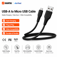 Câble Micro USB haute vitesse 2.4A, charge rapide, cordon en PVC blanc et noir durable pour téléphones Android, Kindle Fire, enceinte Bluetooth