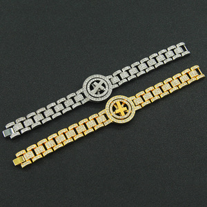 Pulsera de Cadena de Reloj Giratoria con Diseño Único y Personalizado, Estilo Hiphop, con Cruz, de Aleación, para Hombre, Joyería de Moda - Product Image 5