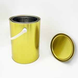 Seau en métal JUWEI personnalisé avec impression dorée, 4,5 L, recyclable, étanche, non toxique, antirouille, vernis brillant, peinture chimique - Product Image 5