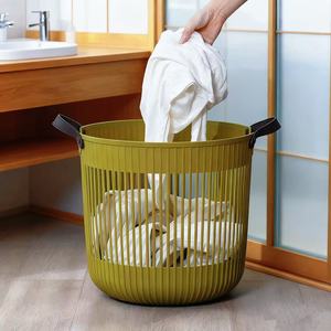Laundry <b>Baskets</b> Round Durable Clothes Organizer Storage <b>Basket</b> For Bathroom Household Use - Product Image 3