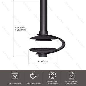 <span class=keywords><strong>Chimenea</strong></span> suspendida interior de rotación libre de 360 ° de crucero, gran oferta, estufa de leña/<span class=keywords><strong>bioetanol</strong></span> montada en el <span class=keywords><strong>techo</strong></span> moderna de 102cm, elegante - Product Image 4