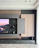 KNOWDOW Personnalisation de la maison entière Meuble TV Armoire Italie Moderne Luxe Media Console murale Meubles de salon Villa Maison Bois