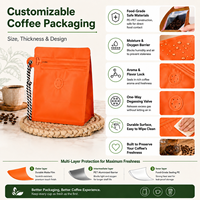 Sachet de café en gros de qualité supérieure 500g en CPP de qualité alimentaire, personnalisable avec logo, résistant à l'humidité, en laminé mat pour emballage de grains de café
