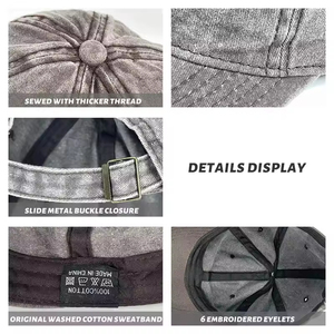 Unisex Retro Vintage Cotton Adjustable Snapback Dad Hat Blank Solid Color <b>Baseball</b> <b>Cap</b> Dyed Distressed Washed Sports <b>Caps</b> - Product Image 6