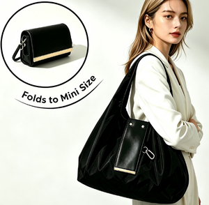 Bolso Tote Plegable con Llavero, Bolso de Mano Reutilizable y Portátil con Anillo para Llaves para Viajes Diarios - Product Image 1