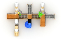 Équipement de jeu extérieur en bois sur mesure OEM ODM, grande balançoire coordonnée pour 10 personnes, certifiée CE