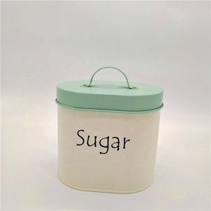 Vintage Ovale Tè di Caffè di Zucchero Contenitori Da Cucina di Stoccaggio Set di Metallo Contenitore di Alimento di Stoccaggio Bottiglie e Vasetti Coperchio di Ferro Moderno - Product Image 4