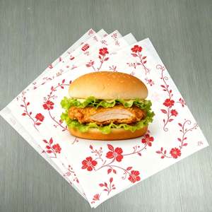 Papier d'emballage pour sandwich en PE écologique résistant à la graisse, papier d'emballage pour hamburger personnalisé, papier laminé pour poulet, tapis de table jetable, papier ciré - Product Image 5