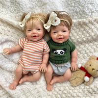 Poupée Reborn en silicone souple de petite taille, 30 cm, figurine artisanale, cheveux blonds, jouet compagnon pour enfants