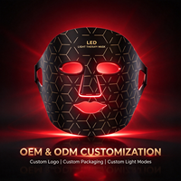 Masque facial LED pour la luminothérapie, 4 couleurs, masque facial en silicone, lumière rouge NIR, sans fil, portable, appareil de beauté pour la peau à domicile