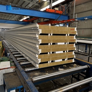 Pannelli Sandwich Su Misura in Lana di Roccia per Tetti, Rivestimento in Metallo, Ignifughi, con Isolamento in Alluminio, per Pareti di Magazzini, Officine e Fabbriche - Product Image 1