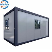 WinFair Maison Conteneur Mobile Démontable Modulaire Préfabriquée Moderne Gris-Vert pour Mini-Maisons Préfabriquées et Logements Annexes
