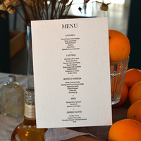 Cartes de menu en papier coton gaufré personnalisées, menu de dîner en papier texturé gaufré pour mariage et restaurant