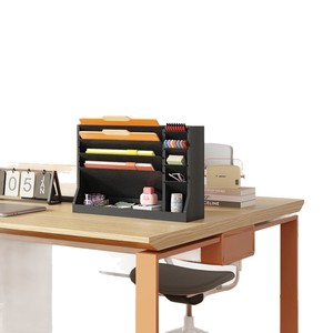 Office Organizer Wooden <b>File</b> Rack Rectangle Standing Type <b>Storage</b> Box For Desktop Document Organization Home Office Use - Product Image 3