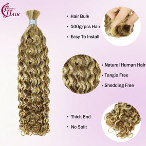 Cabello Humano Doble Trama FH para Trenzas Boho, Cabello Humano Brasileño Rizado Italiano Sin Trama - Product Image 4