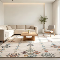 Tapis persan vintage en fausse fourrure de cachemire, à poils ras, fin, doux, de luxe léger, style marbre moderne, abstrait, grand format