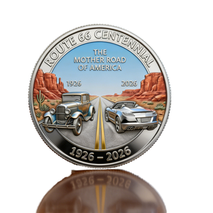 Moneda Conmemorativa Coleccionable 3D en Relieve del 100 Aniversario de Route 66, Moneda de Desafío The Mother Road Eagle, para Venta al por Mayor - Product Image 1