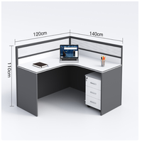 Modern Aluminum Glass Partition Office Cubicle Workstation with Sound Absorption for Home Office and School Use
