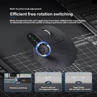 Ratón Óptico Ergonómico Vertical Multidispositivo con USB 2.4G Inalámbrico BT Recargable de 7 Botones para PC/Tablet/Laptop