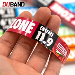 Bracelets en papier synthétique imprimés sur mesure, imperméables, résistants aux déchirures, bracelets d'<span class=keywords><strong>admission</strong></span> pour événements, vente en gros - Product Image 2