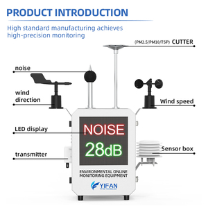 स्वचालित मौसम पर्यावरण मॉनिटर शोर हवा की गति और दिशा pm2.5 pm10 तापमान और आर्द्रता - Product Image 4