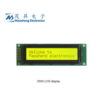 شاشة عرض LCD طراز 2002A COB بجهد 5 فولت، وحدة عرض 20*2، إضاءة خلفية زرقاء/صفراء/خضراء STN بسعر المصنع