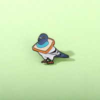 Pins en émail personnalisés OEM/ODM d'usine, vente en gros, motifs Pigeon et Pain, badges amusants d'oiseaux, pins personnalisés, pins en émail pour chapeau, artisanat métallique