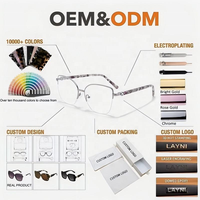 Monture de lunettes demi-cerclée ODM certifiée CE, légère et élégante, idéale pour les événements sociaux, les sorties décontractées et la navigation sur tablette à la maison