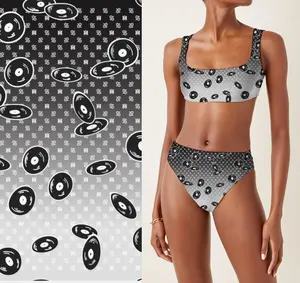 Swimming Wear Print 85% recycelt Poly 15% Spandex Stretch Stoff Plain Knitted Swimwear Stoff