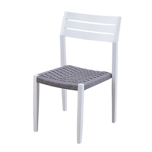 Moderne Blanc <span class=keywords><strong>Extensible</strong></span> Patio Restaurant Table 6 Places Chaises <span class=keywords><strong>Jardin</strong></span> Extérieur 7 Pièces En <span class=keywords><strong>Aluminium</strong></span> Corde À Manger Ensembles - Product Image 4