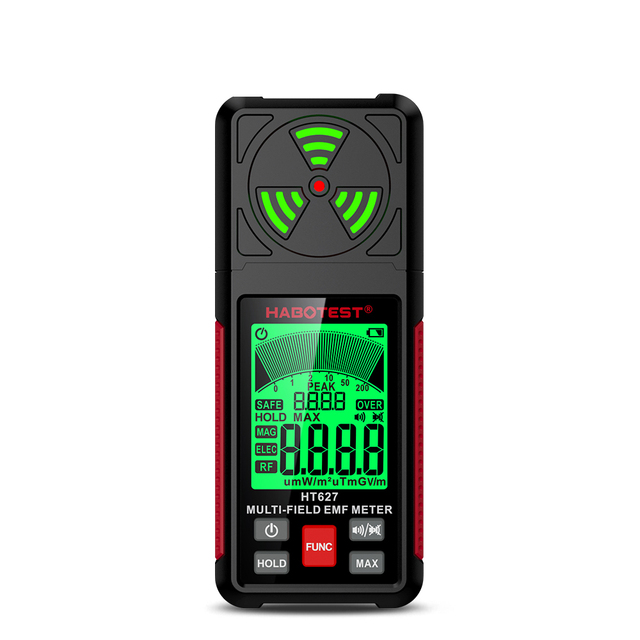 HABOTEST Best Multi-field EMF Field Meter Electromagnetic Radiation Detector with Sound Alarm and T Measurement HT627