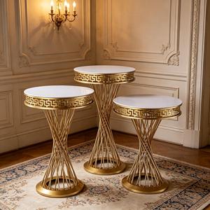 Supports à gâteaux de luxe en promotion, décoration de table de desserts pour mariages, hôtels et fêtes, présentoir à fleurs doré démontable, décoration événementielle - Product Image 5