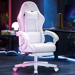 CA Vente en gros Odm Oem blanc pas cher Ddp rose ergonomique mignon rose chaise d'ordinateur <span class=keywords><strong>bureau</strong></span> de direction chaise de <span class=keywords><strong>bureau</strong></span> de jeu avec repose-pieds - Product Image 2