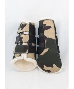 Botas de protección con cepillado de vellón para caballo, alta calidad, con clase, equipo ecuestre para montar a caballo - Product Image 1