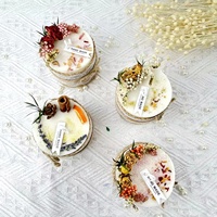 Bougies parfumées à piliers faites à la main avec des fleurs séchées Nouveau style pour la décoration de bar Fête des pères Mariage et idées cadeaux