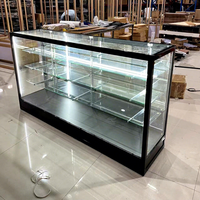 Vitrine de magasin de détail de 6 pieds, vitrine en verre à vision complète avec éclairage LED, comptoir en verre verrouillable pour magasin de proximité