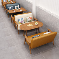Chaises de restaurant modernes en bois massif et banquettes doubles pour café, pâtisserie, salon de thé, librairie